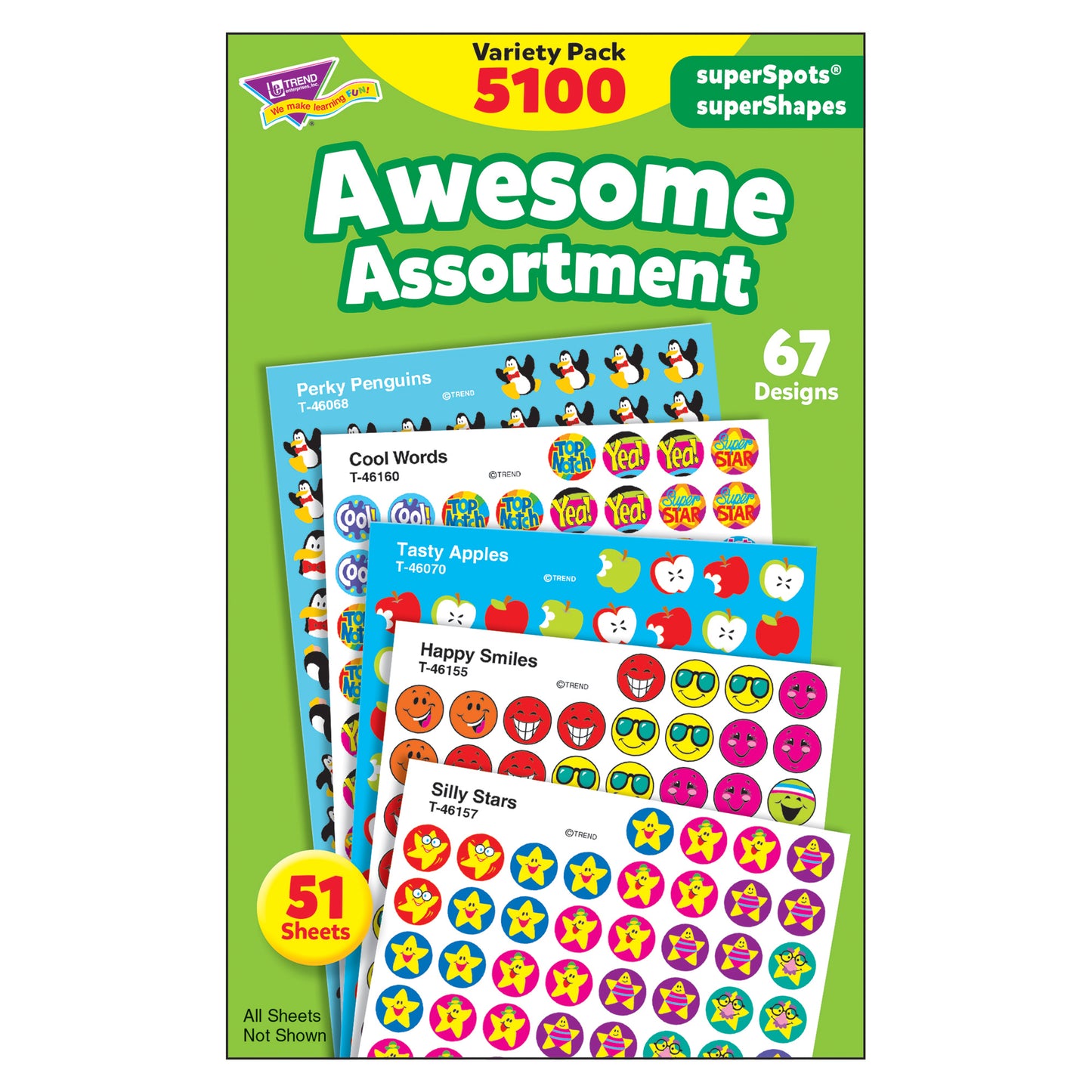 Awesome Assortment superSpots®/superShapes Variety Pack, 5100 Per Pack, 2 Packs