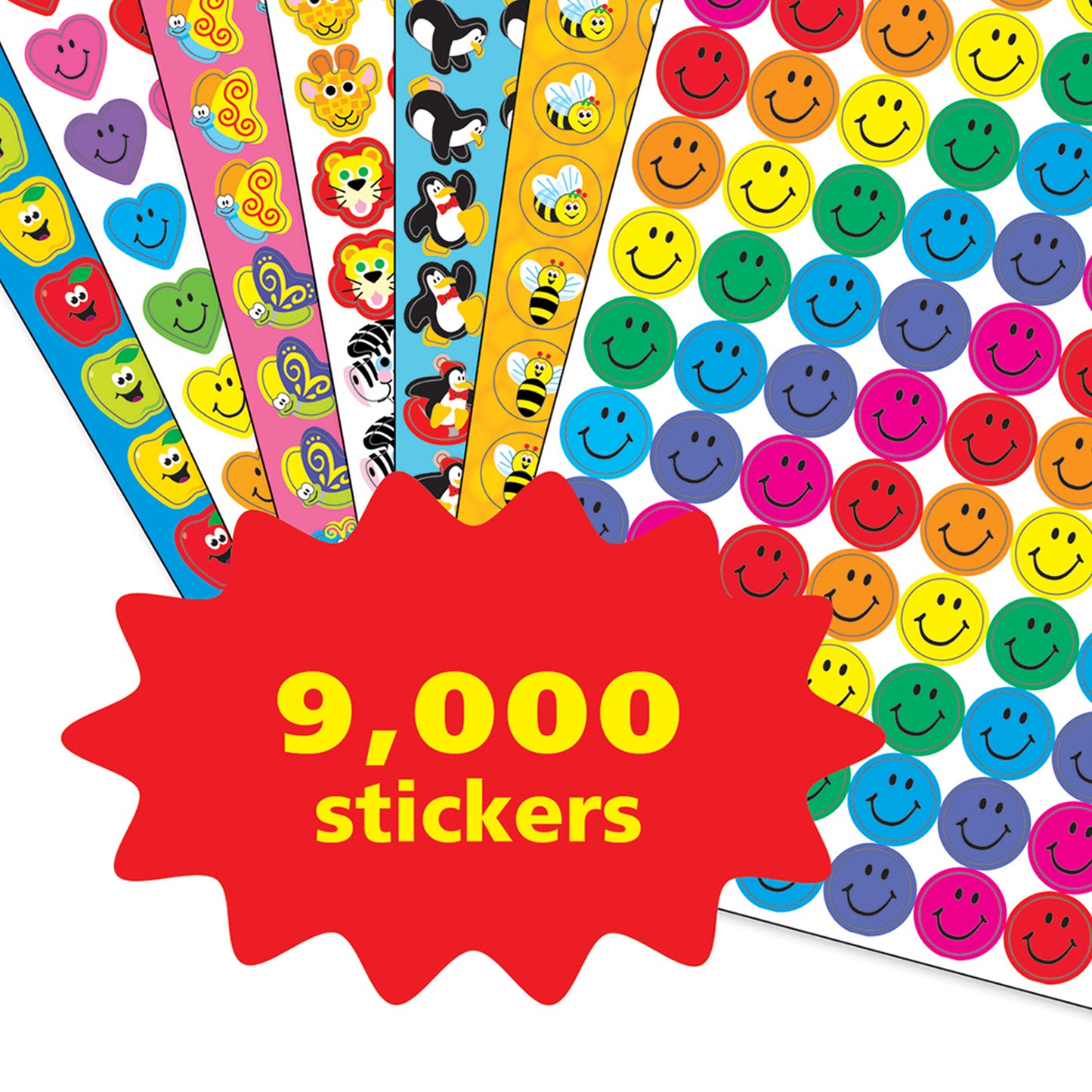 SuperSpots® & SuperShapes Stickers Assortment Pack, 100 Stickers Per Sheet, 90 Sheets