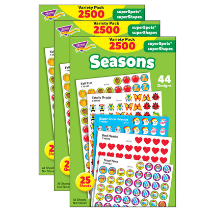 Seasons superSpots®/superShapes Variety Pack, 2500 Per Pack, 3 Packs