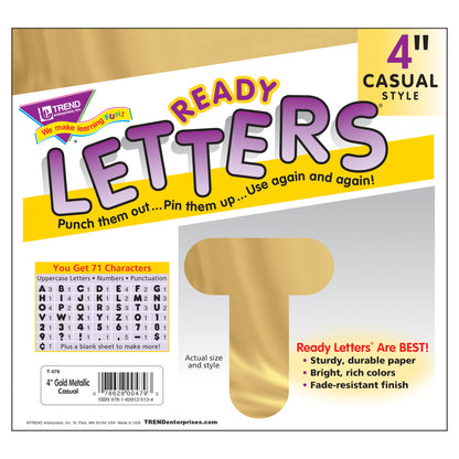 Gold Metallic 4" Casual UC Ready Letters®