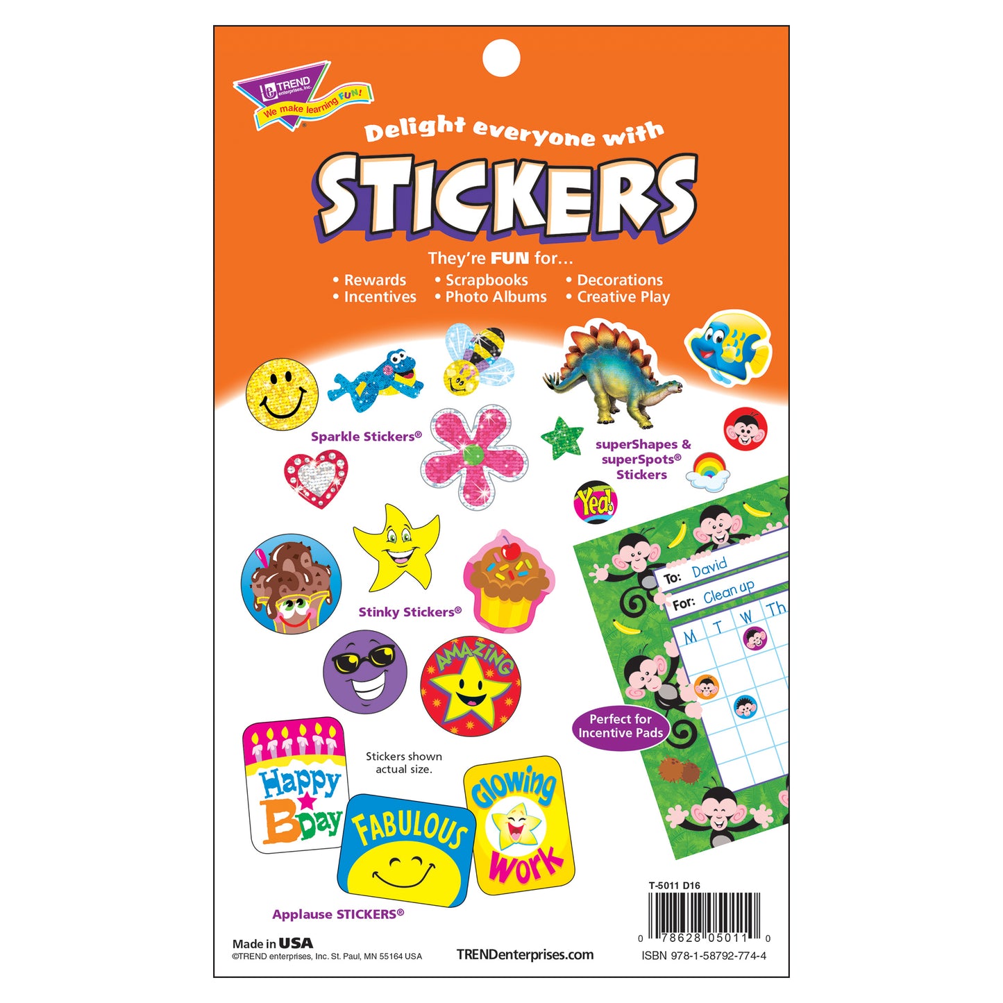 Praise & Reward Sticker Pad, 738 Sticker Per Pad, Pack of 6