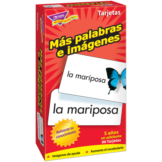 (3 PK) FLASH CARDS MAS PALABRAS E 96/BOX IMAGENES