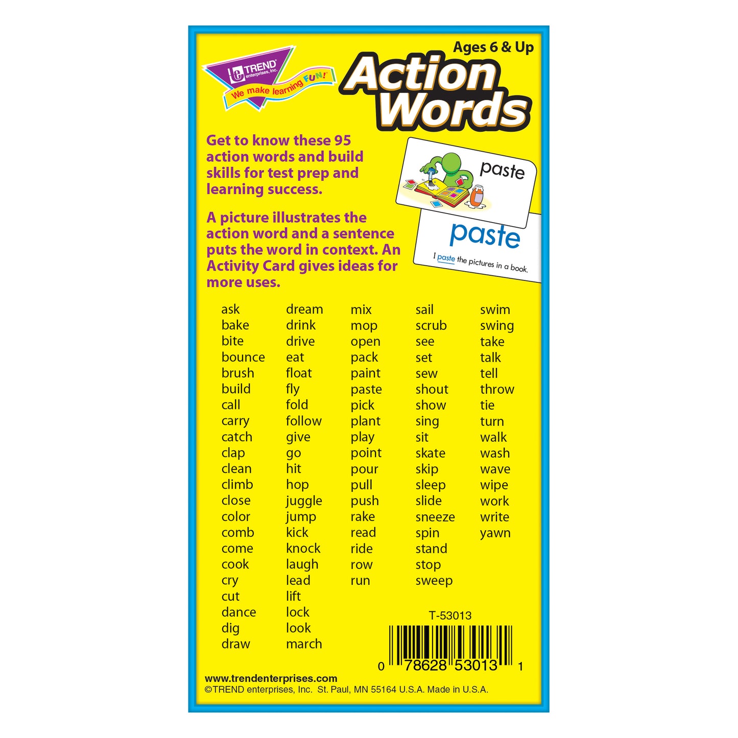 Action Words Skill Drill Flash Cards, 3 Packs