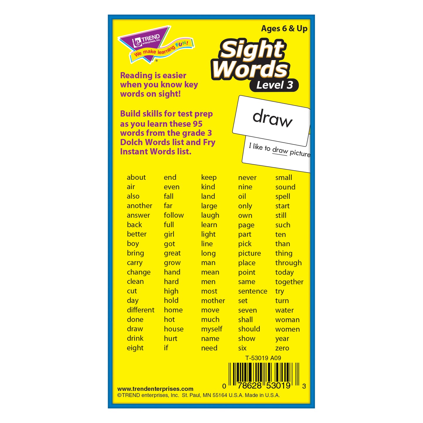 Sight Words – Level 3 Skill Drill Flash Cards, 2 Sets