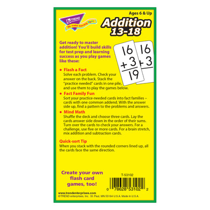 Addition 13-18 Skill Drill Flash Cards, 3 Sets