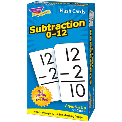 Subtraction 0-12 Skill Drill Flash Cards, 3 Sets