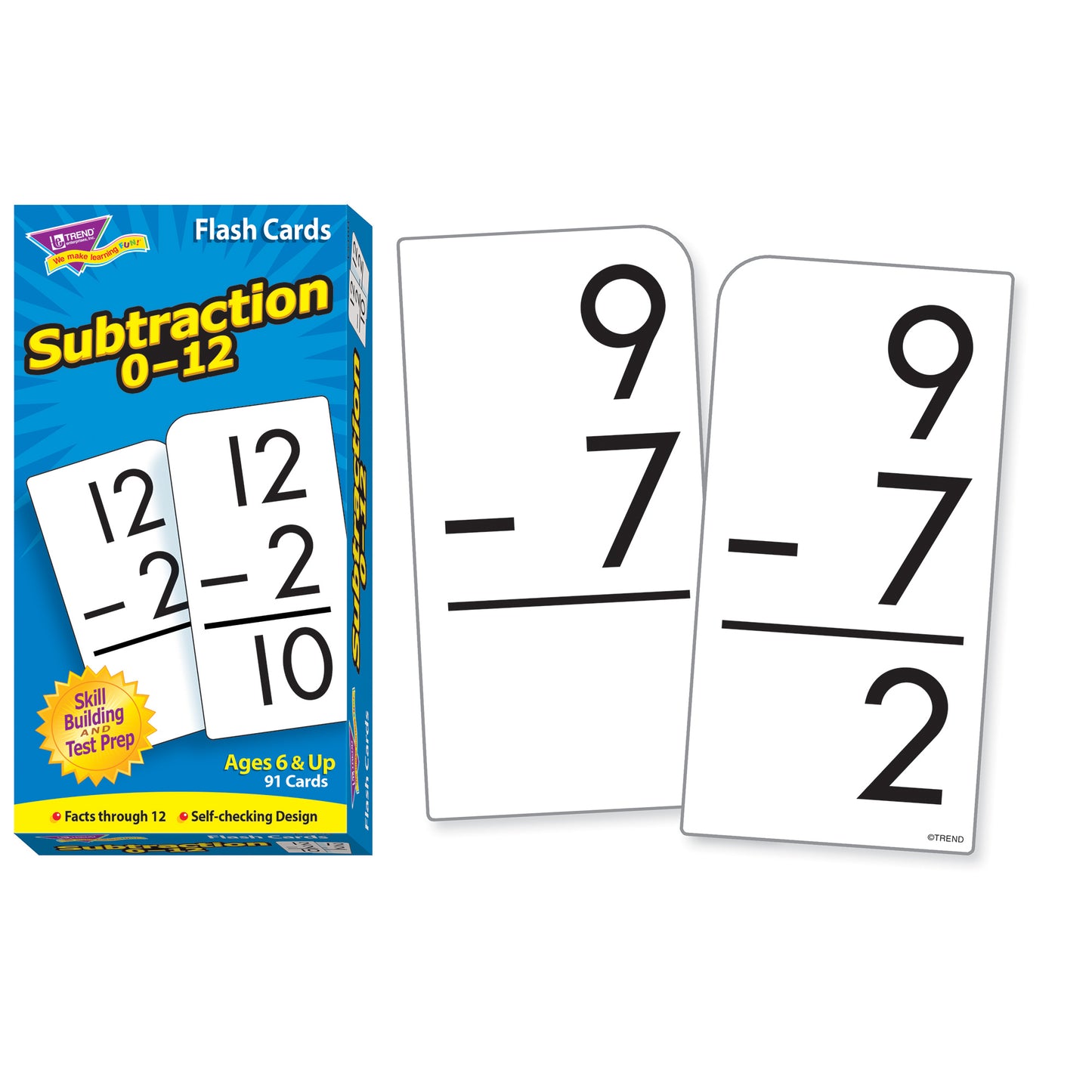 Subtraction 0-12 Skill Drill Flash Cards