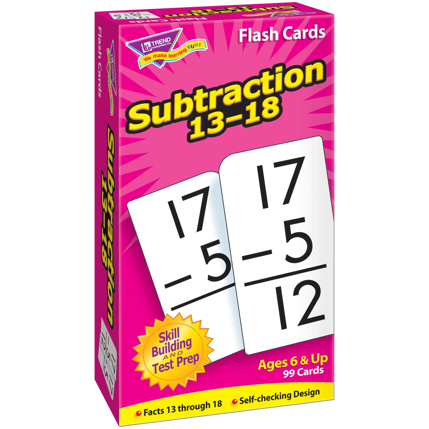 Subtraction 13-18 Skill Drill Flash Cards, 3 Packs