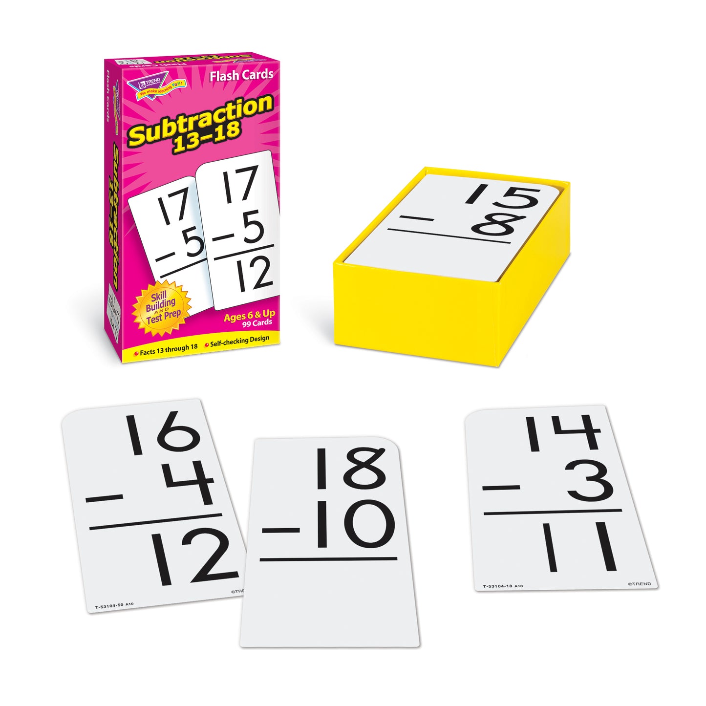 Subtraction 13-18 Skill Drill Flash Cards, 3 Packs