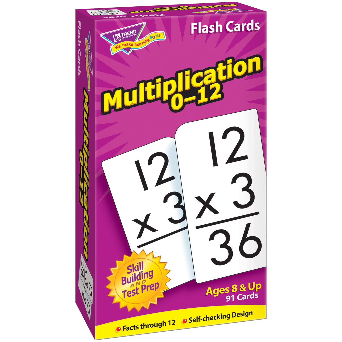 Multiplication 0-12 Skill Drill Flash Cards, 3 Sets