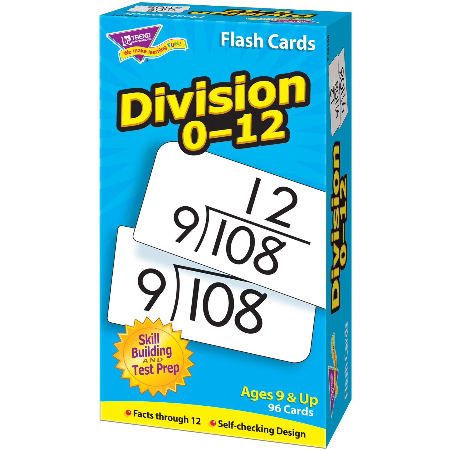 Division 0-12 Skill Drill Flash Cards, 3 Sets