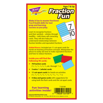 Fraction Fun Skill Drill Flash Cards, 3 Sets