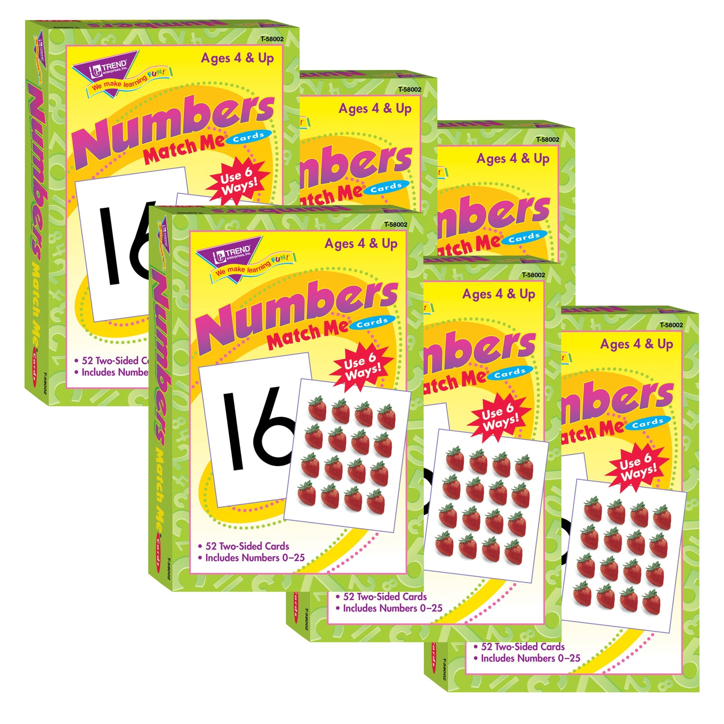 Numbers 0-25 Match Me® Cards, 6 Sets