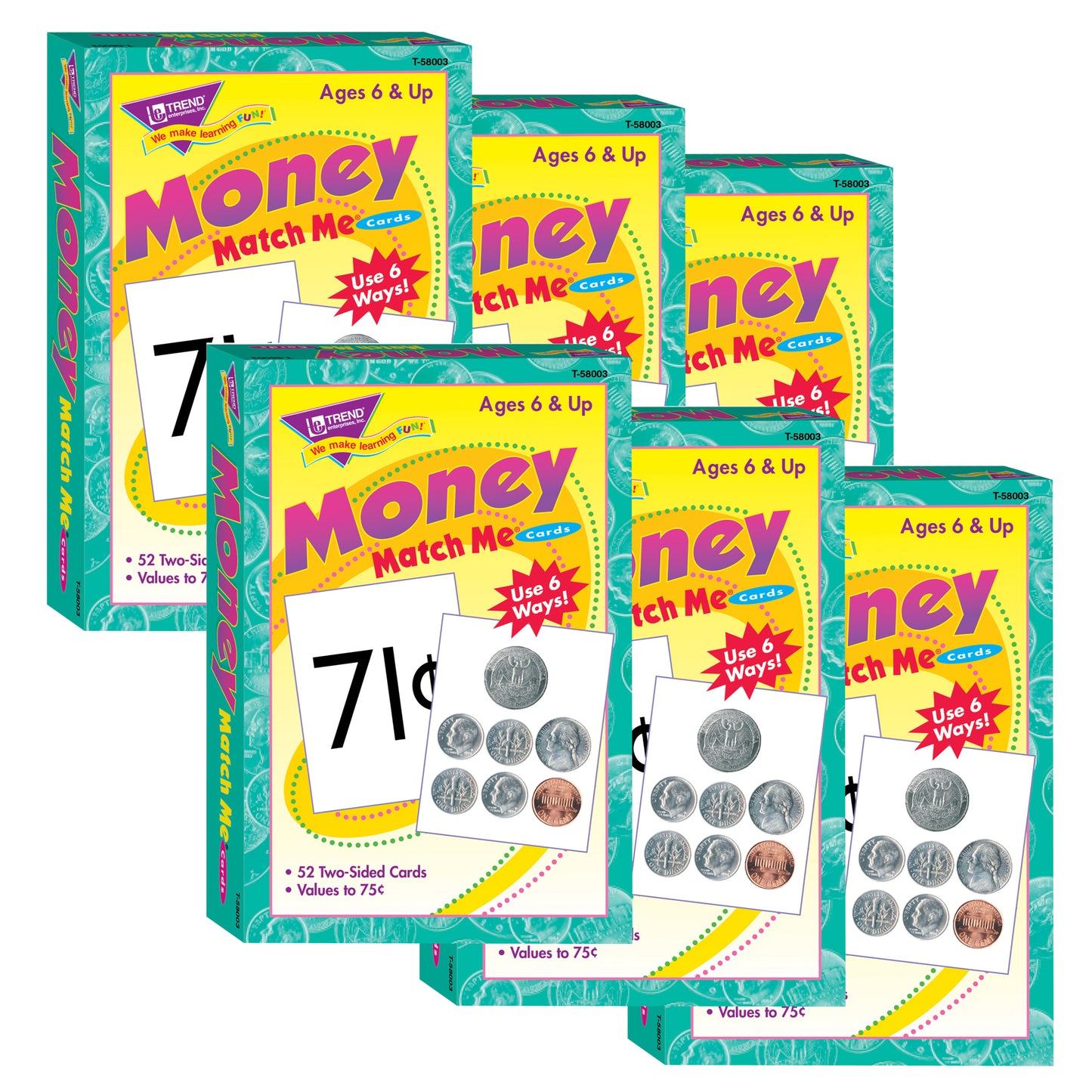 Money Match Me® Cards, 6 Sets