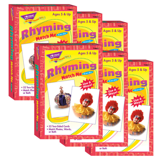 Rhyming Words Match Me® Cards, 6 Sets