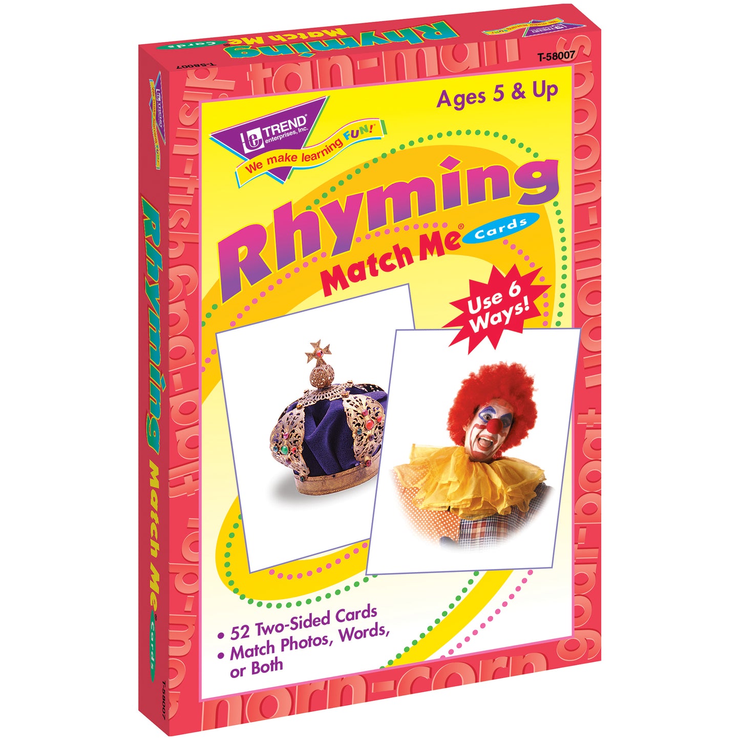 Rhyming Words Match Me® Cards, 6 Sets