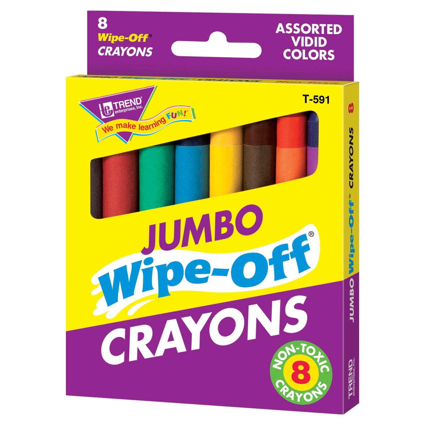 Jumbo Wipe-Off® Crayons, Assorted, 8 per pack, 6 packs