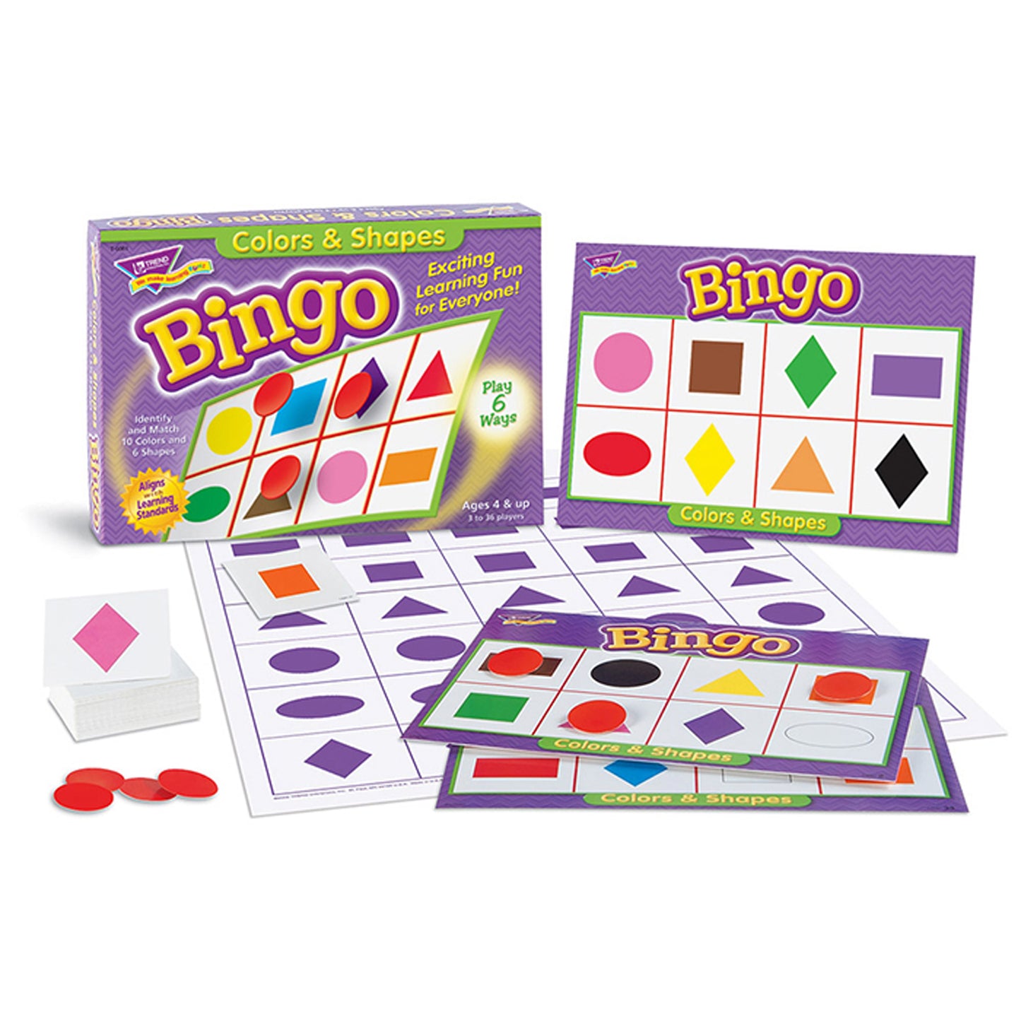 Colors & Shapes Bingo, Pack of 3