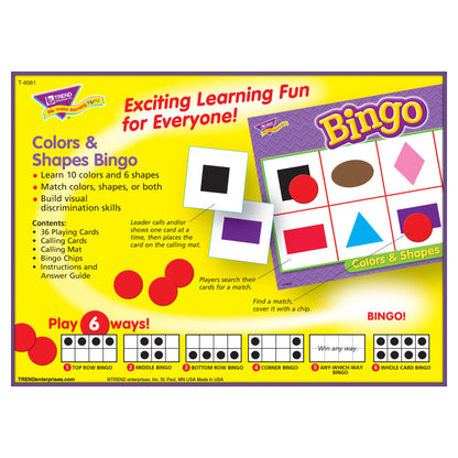 Colors & Shapes Bingo Game