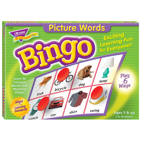 Picture Words Bingo Game