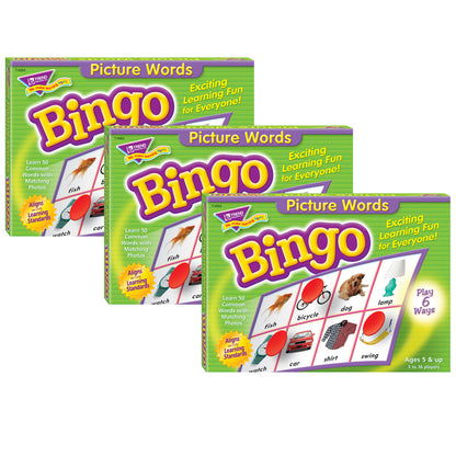 (3 EA) BINGO PICTURE WORDS AGES 5 & UP