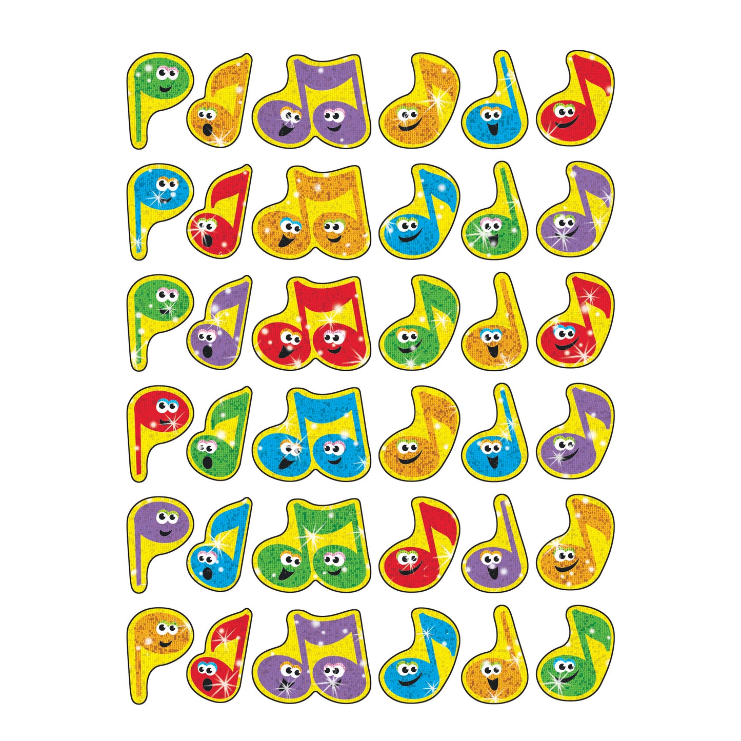 Merry Music Sparkle Stickers®, 72 Per Pack, 12 Packs