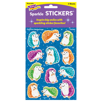 Colorful Hedgehogs Sparkle Stickers®, 24 ct