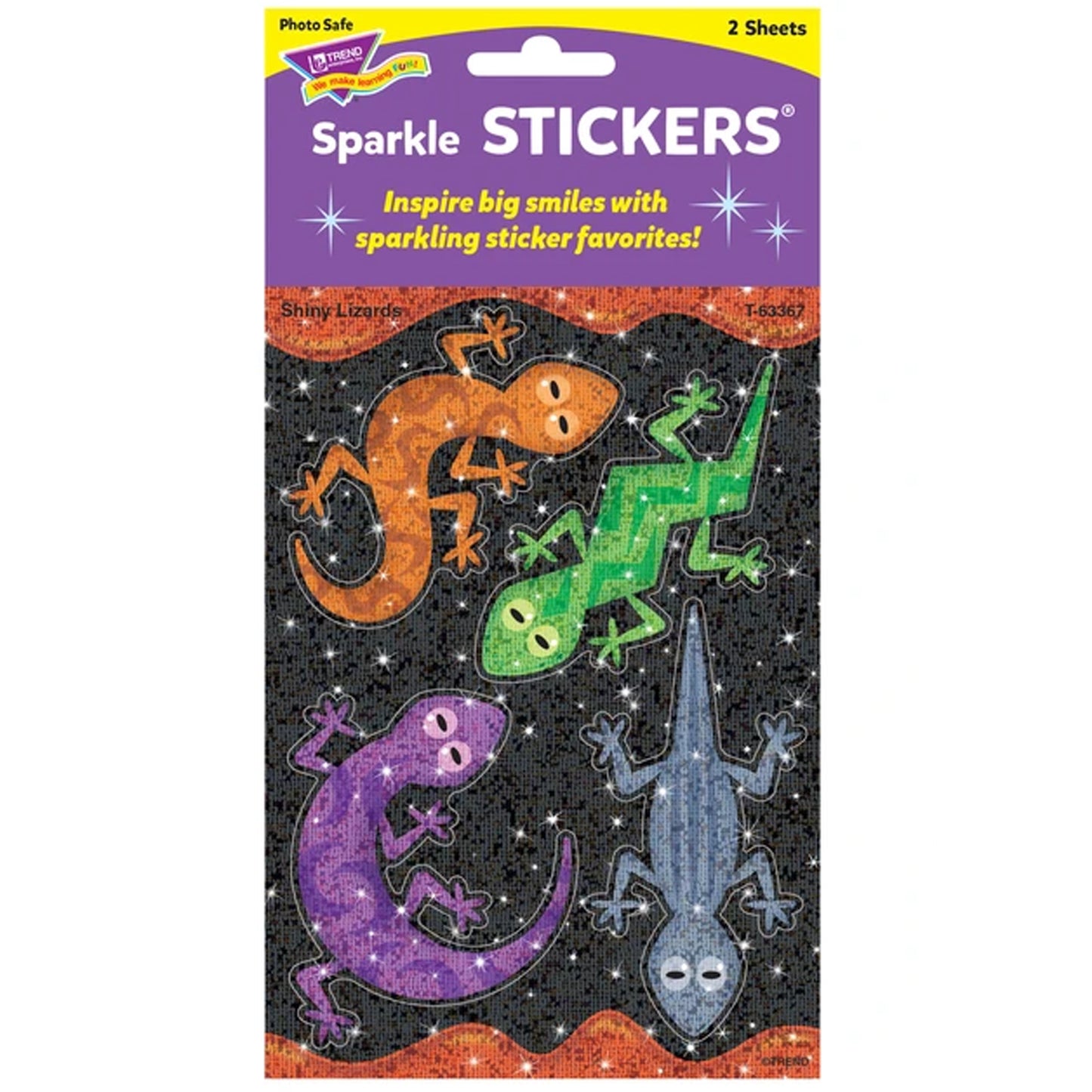 Shiny Lizards Large Sparkle Stickers®, 8 ct.