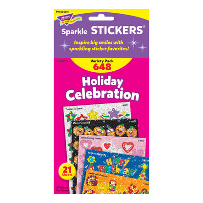 Holiday Celebration Sparkle Stickers® Variety Pack, 648 Per Pack, 2 Packs