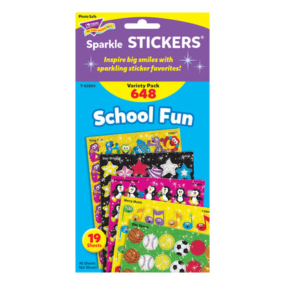 School Fun Sparkle Stickers® Variety Pack, 648 Per Pack, 2 Packs