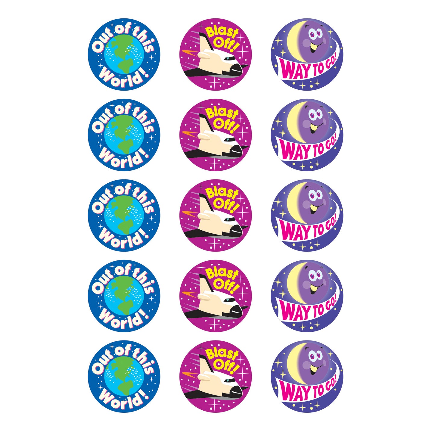 Earth & Space/Grape Stinky Stickers®, 60 Per Pack, 12 Packs