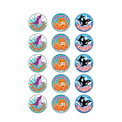 Sea Animals/Blueberry Stinky Stickers®, 60 Per Pack, 6 Packs