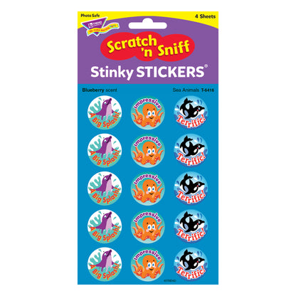 Sea Animals/Blueberry Stinky Stickers®, 60 Per Pack, 6 Packs