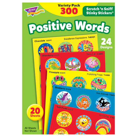 Positive Words Stinky Stickers® Variety Pack, 300 ct