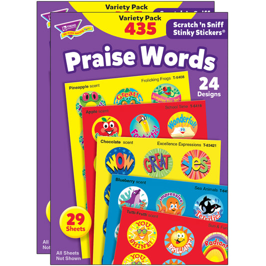 Praise Words Stinky Stickers® Variety Pack, 435 Per Pack, 2 Packs