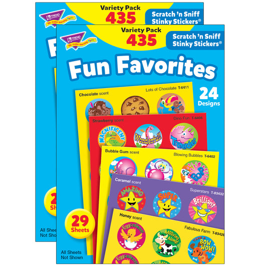 Fun Favorites Stinky Stickers® Variety Pack, 435 Per Pack, 2 Packs