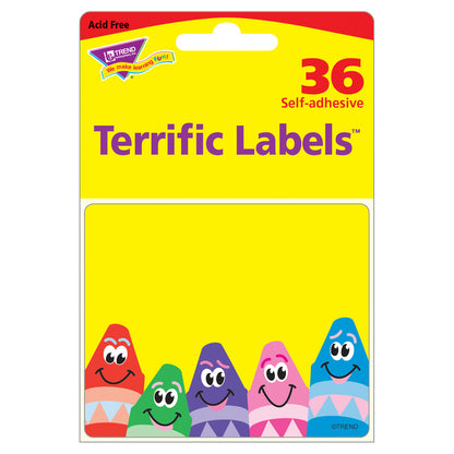 Colorful Crayons Terrific Labels™, 36 Per Pack, 12 Packs