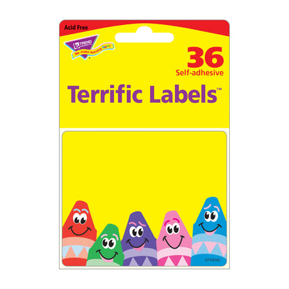 Colorful Crayons Terrific Labels™, 36 ct