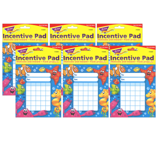 Sea Buddies™ Incentive Pad, 36 Sheets Per Pad, Pack of 6