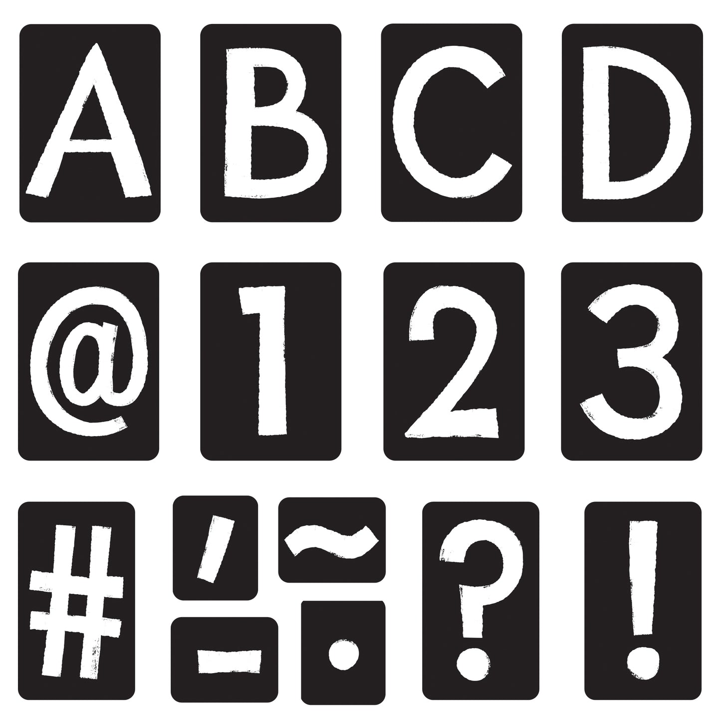 Black 4in Tiles Uppercase Letters