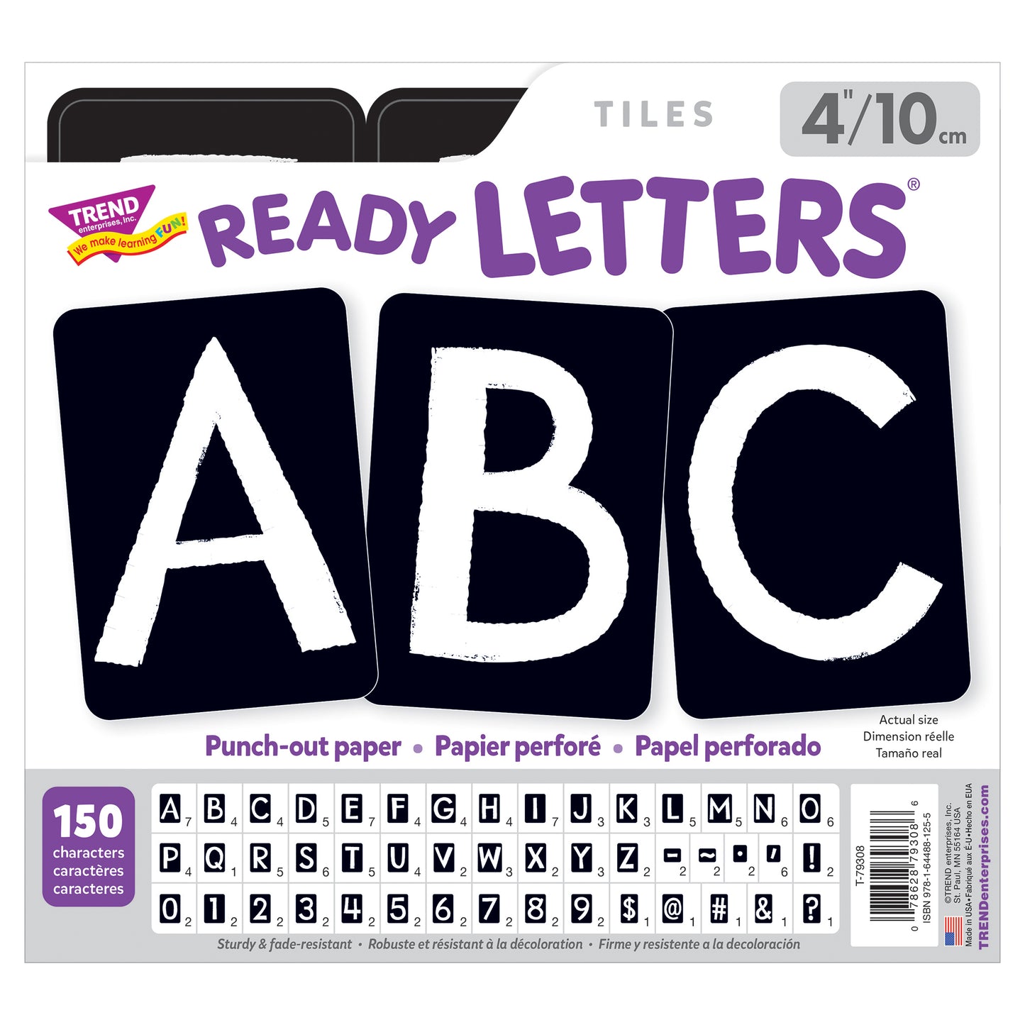 Black 4in Tiles Uppercase Letters