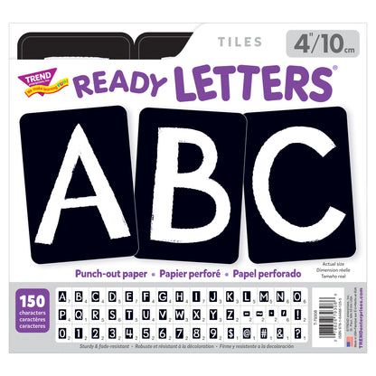 Black 4in Tiles Uppercase Letters
