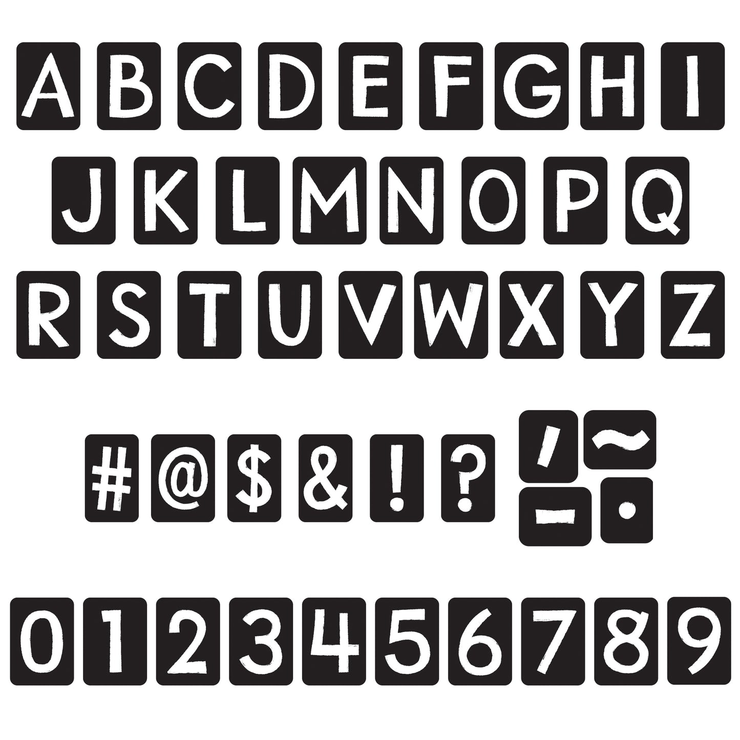 Black 4in Tiles Uppercase Letters