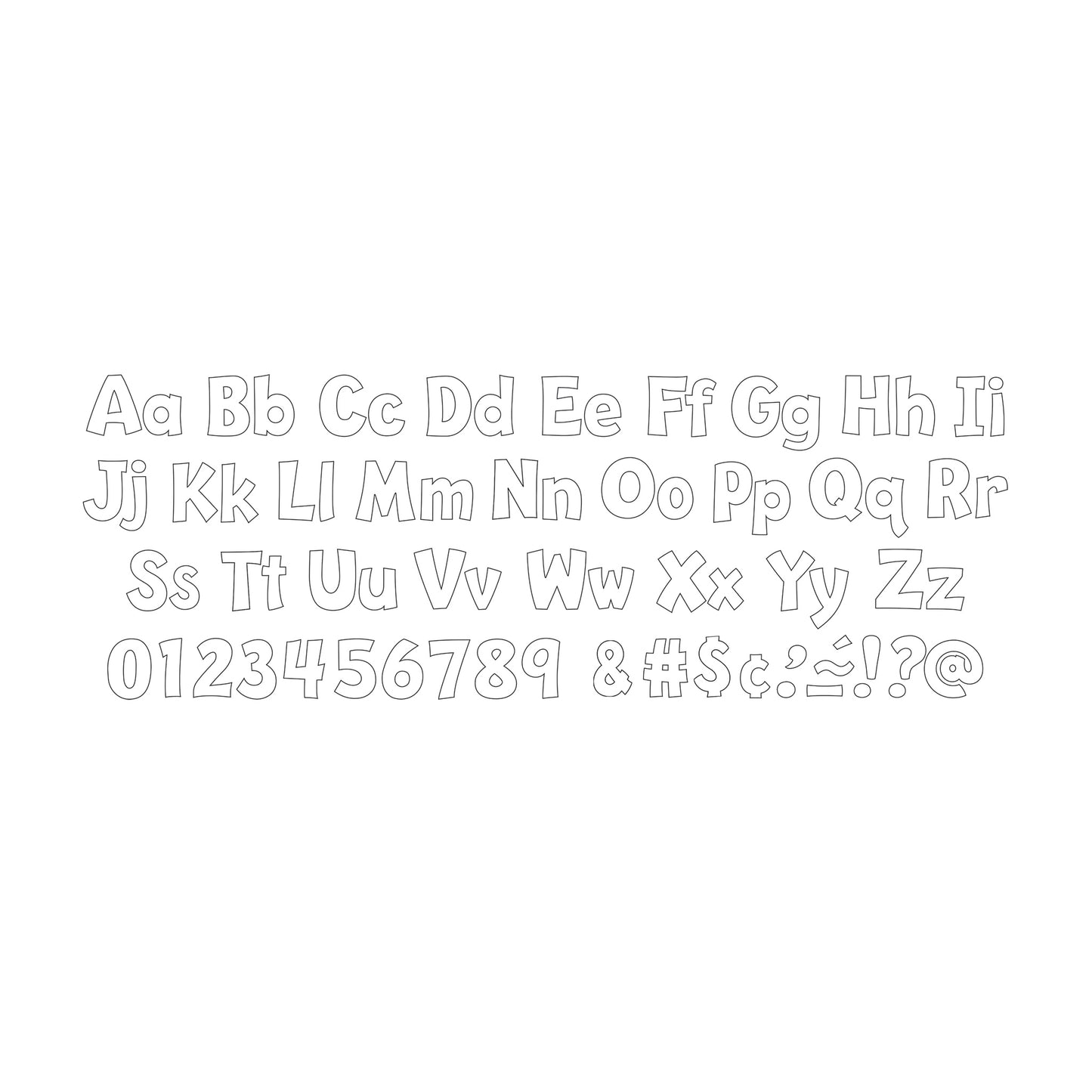 White 4in Playful Combo Letters