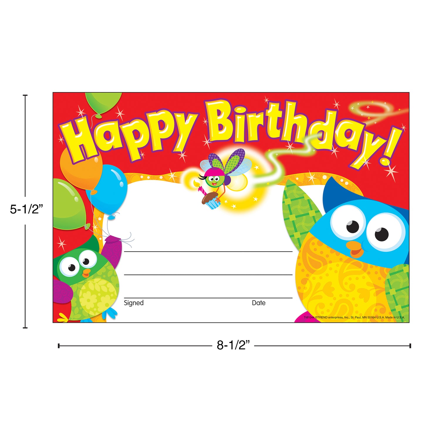 Happy Birthday Owl-Stars!® Recognition Awards, 30 Per Pack, 6 Packs