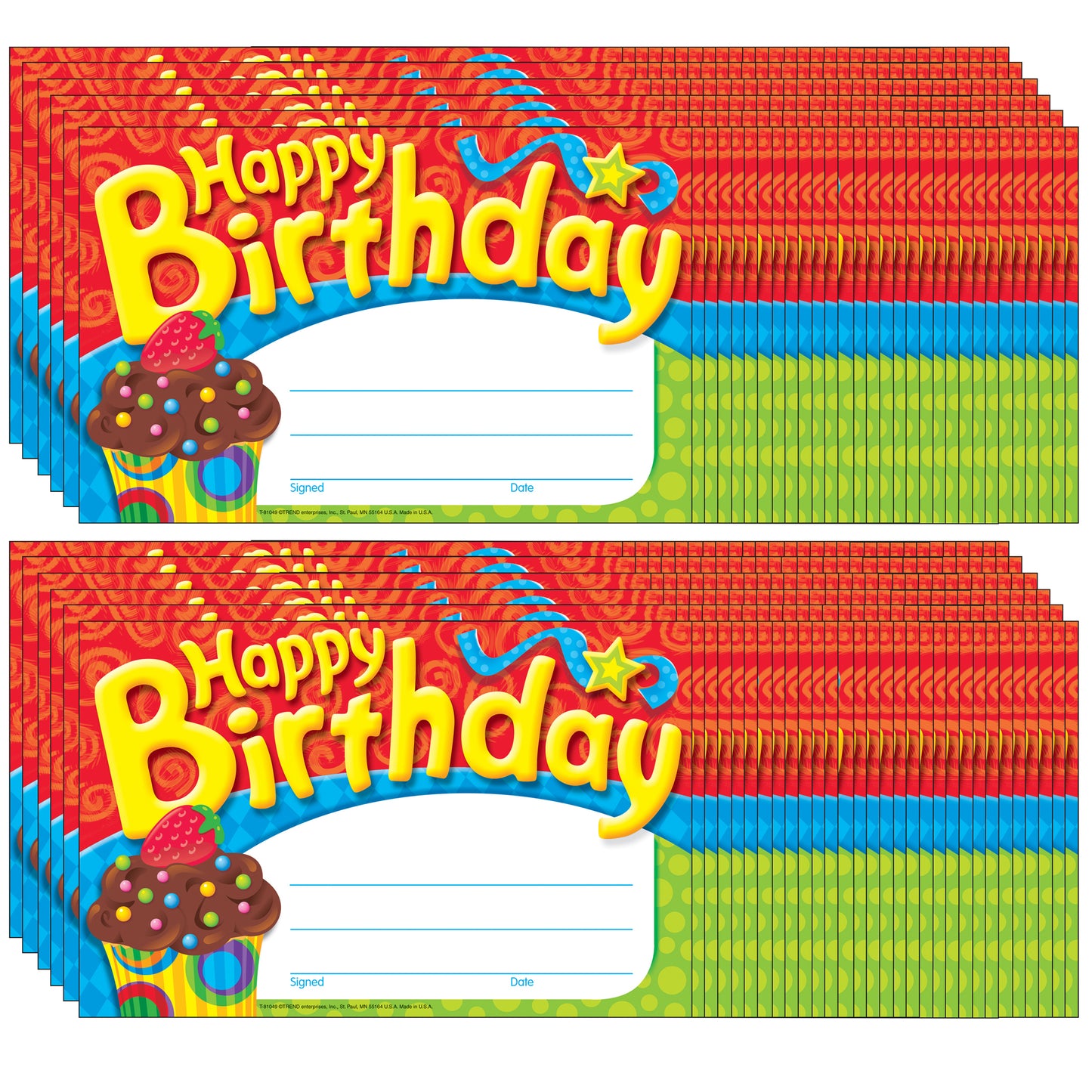 Happy Birthday The Bake Shop™ Recognition Awards, 30 Per Pack, 12 Packs