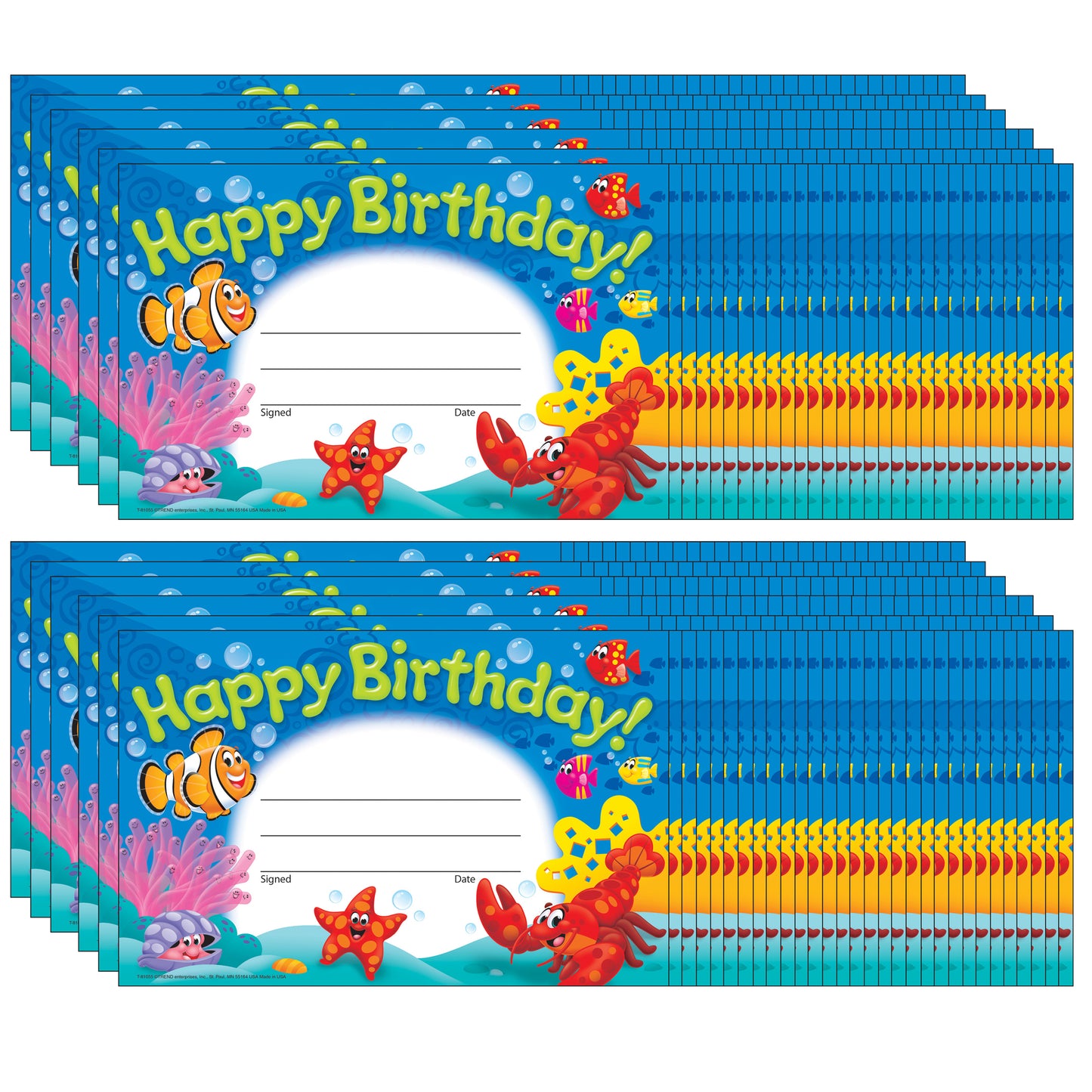 Happy Birthday! Sea Buddies™ Recognition Awards, 30 Per Pack, 12 Packs