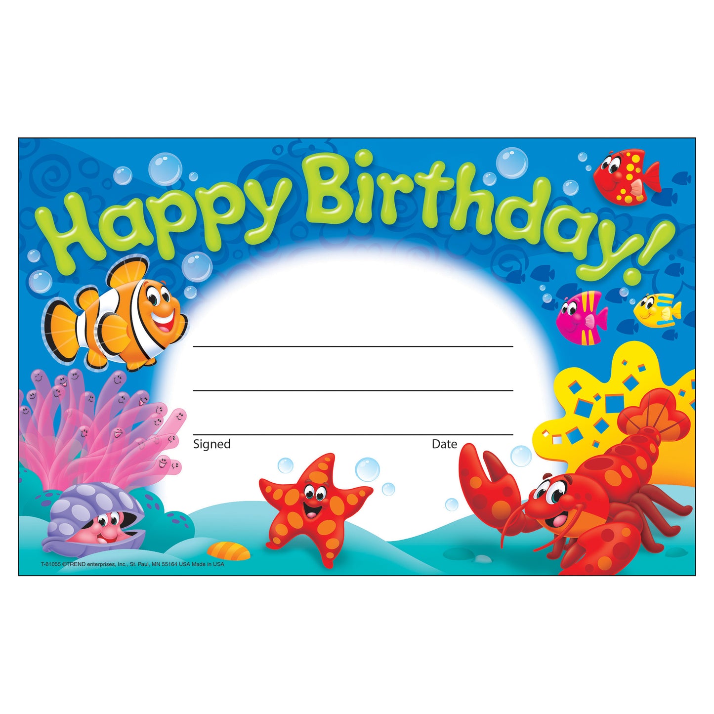 Happy Birthday! Sea Buddies™ Recognition Awards, 30 Per Pack, 12 Packs