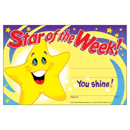 Star of the Week! Recognition Awards, 30 Per Pack, 12 Packs