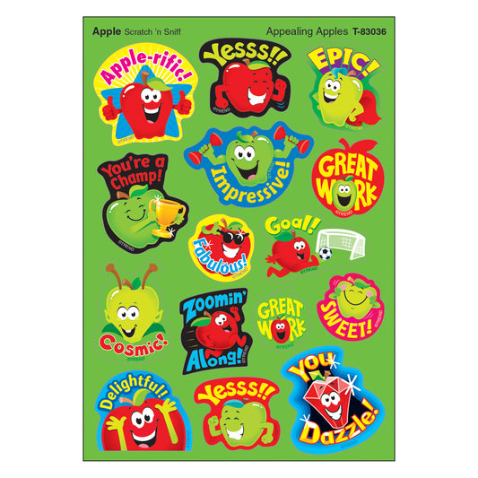 Appealing Apples/Apple Mixed Shapes Stinky Stickers®, 60 Count